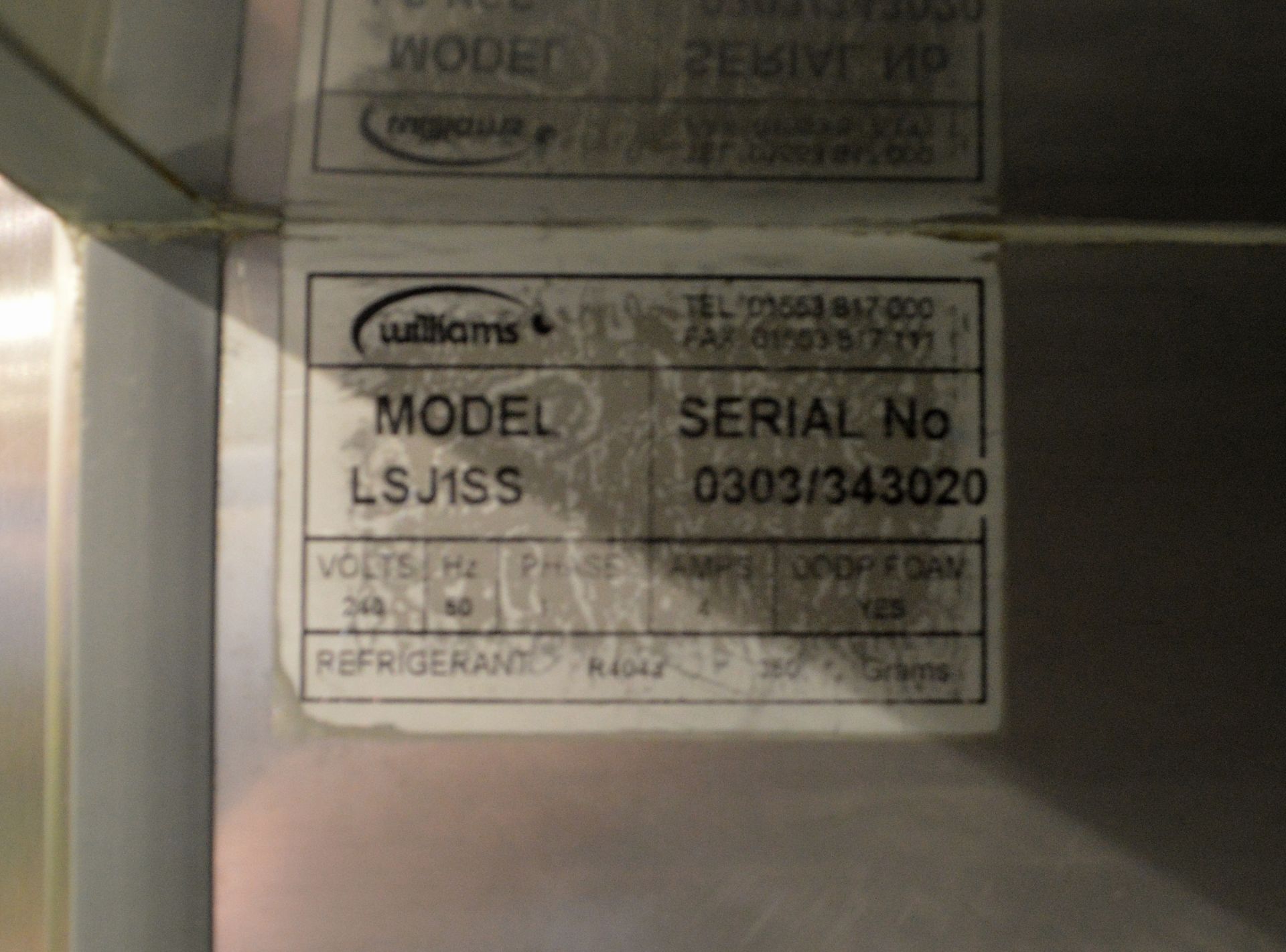 Williams LST1SS Single Door Freezer - L700 x W870 x H1960mm - Image 5 of 6