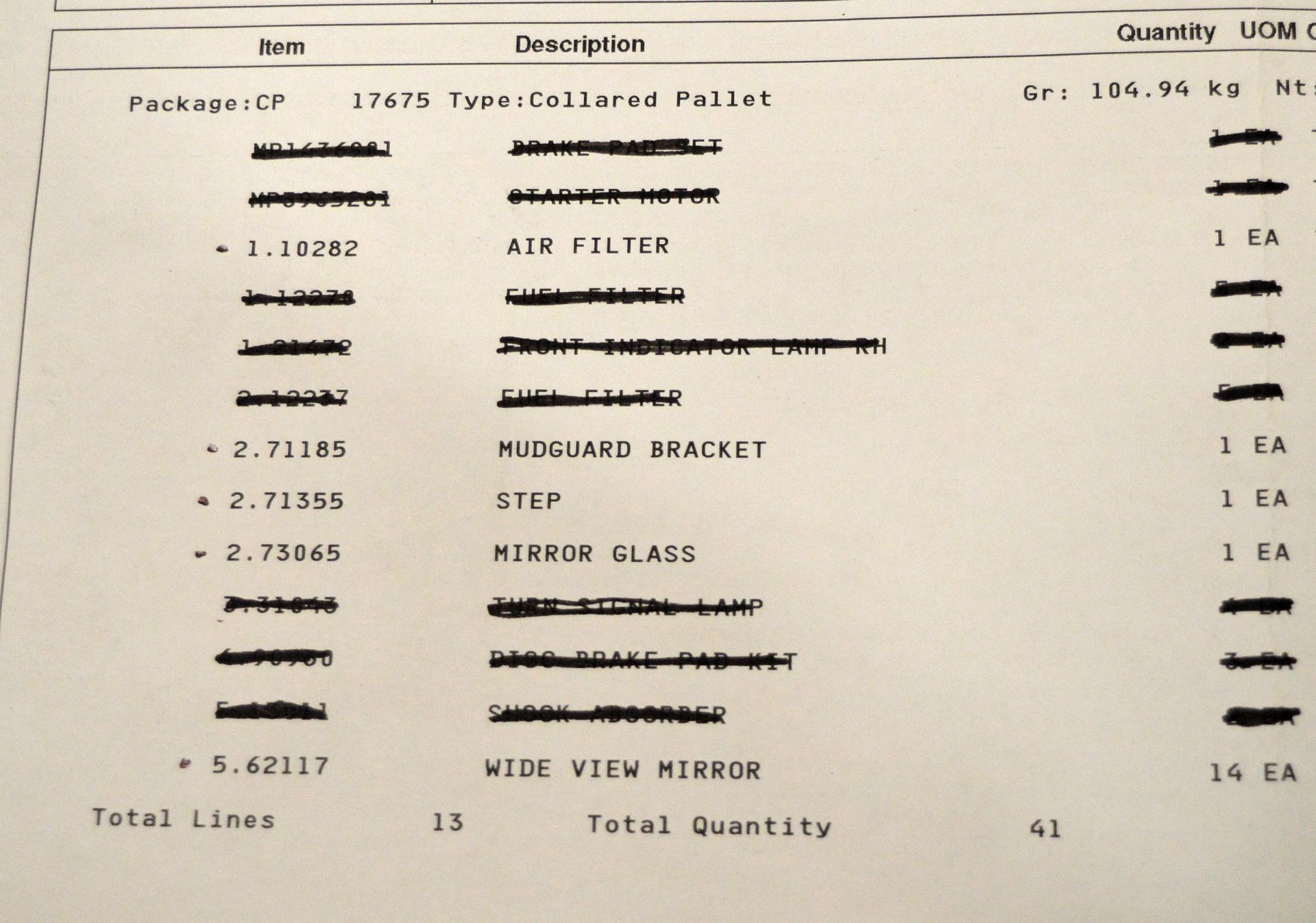 Vehicle parts - air filter, mudguard bracket, wide view mirrors - see picture for itinerary - Image 9 of 9