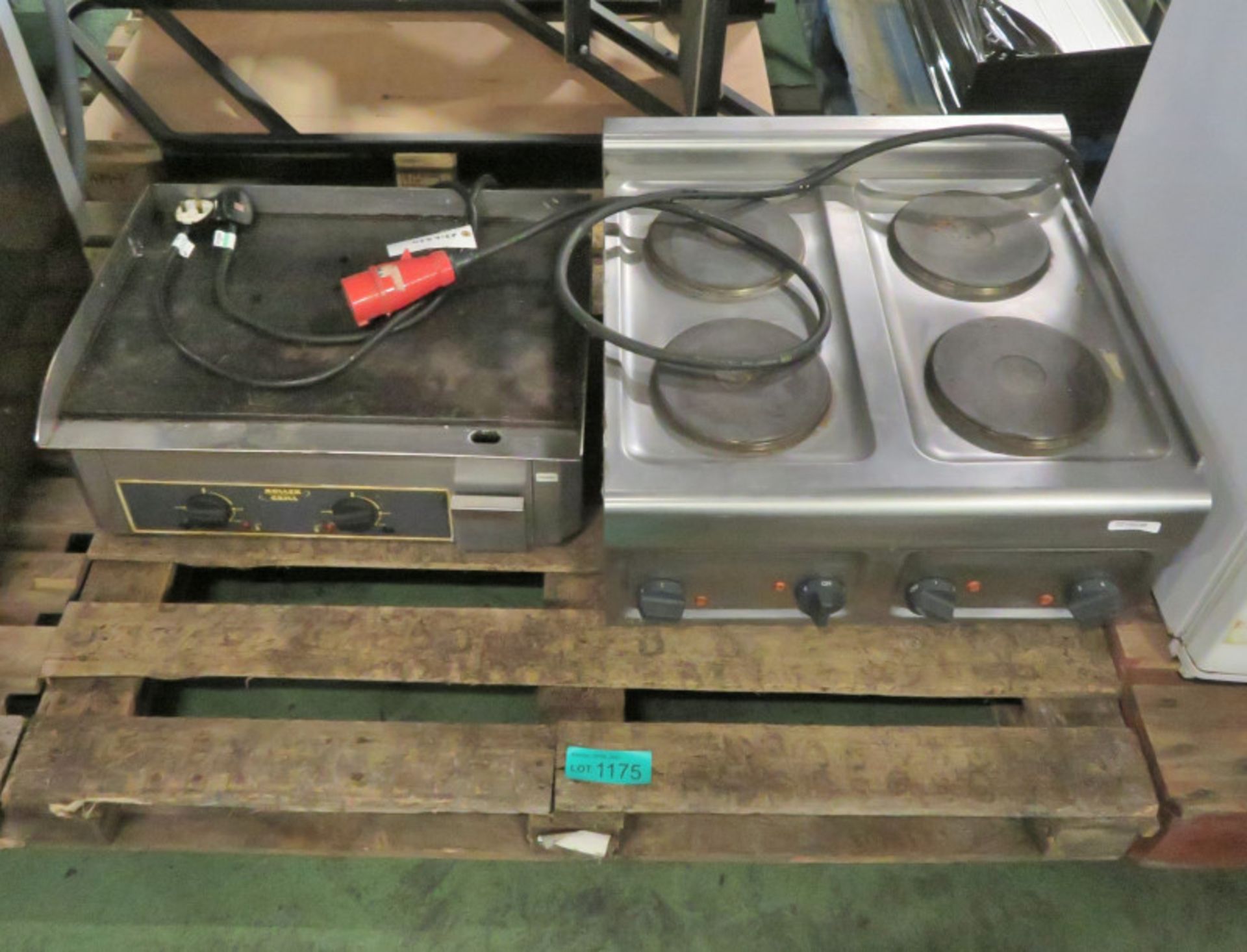 Lincat Electric Table Top 4 Hob Unit - 3 Phase, Roller Grill Double Griddle 240v