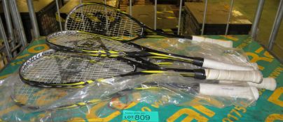 7x Dunlop BIOTEC X-LITE TI Squash Rackets