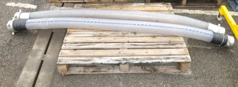 Clear Ribbed Suction Hose 90 id x 115 od x 2420 mm Length