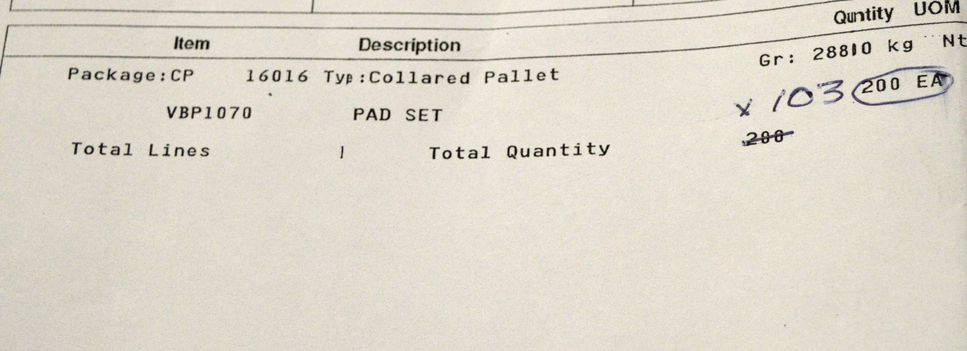 Vehicle parts - pad sets - see picture for itinerary for model numbers and quantities - Pl - Image 4 of 4