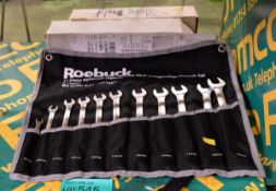 2x Roebuck 11 Piece Spherical (spline) non-slip combination wrench sets