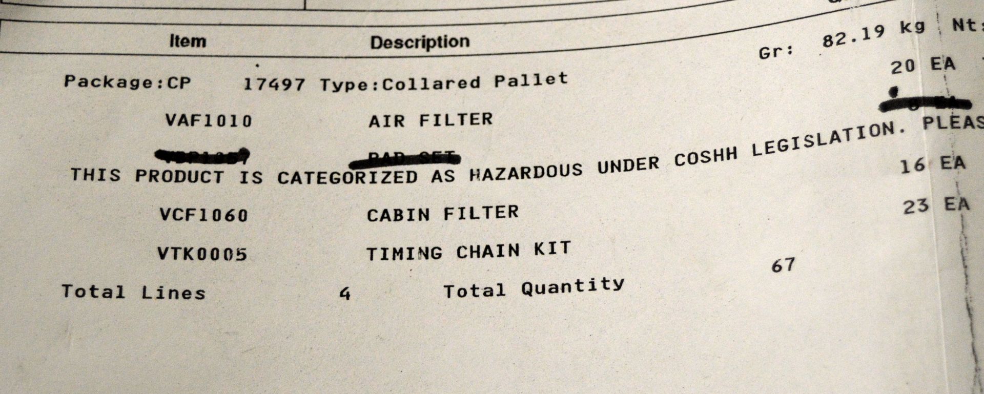 Vehicle parts - Cabin filters, air filters, timing chain kits - see picture for itinerary - Image 6 of 7