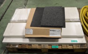 Shelves - 1250 x 360mm, Dura Floor floor tiles - 500 x 500 - black ice