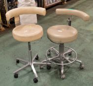 2x Revolving Dentists Stools