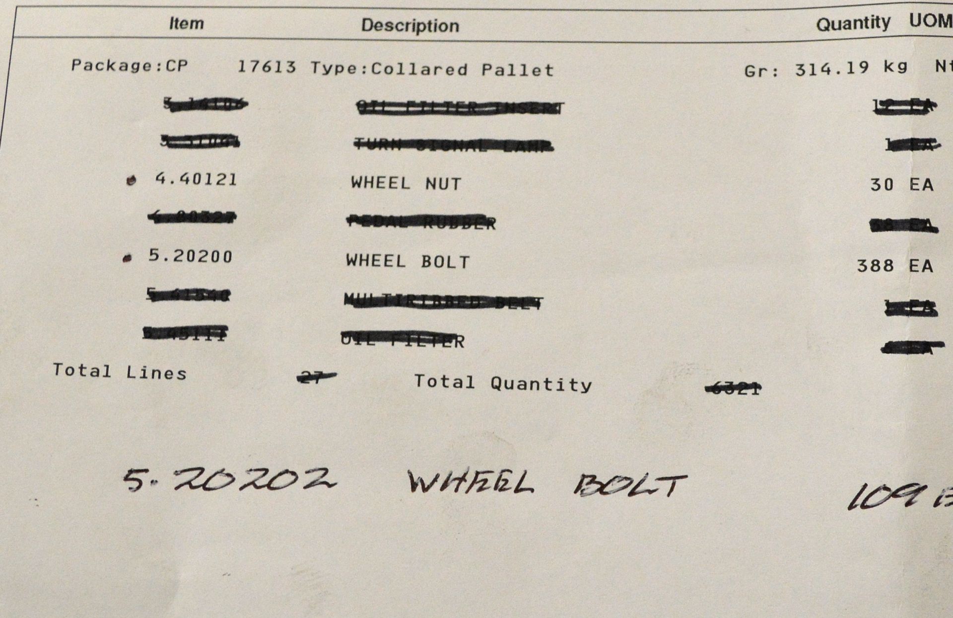 Vehicle parts - wheel bolts, wheel nuts - see picture for itinerary for model numbers and quantities - Image 12 of 12