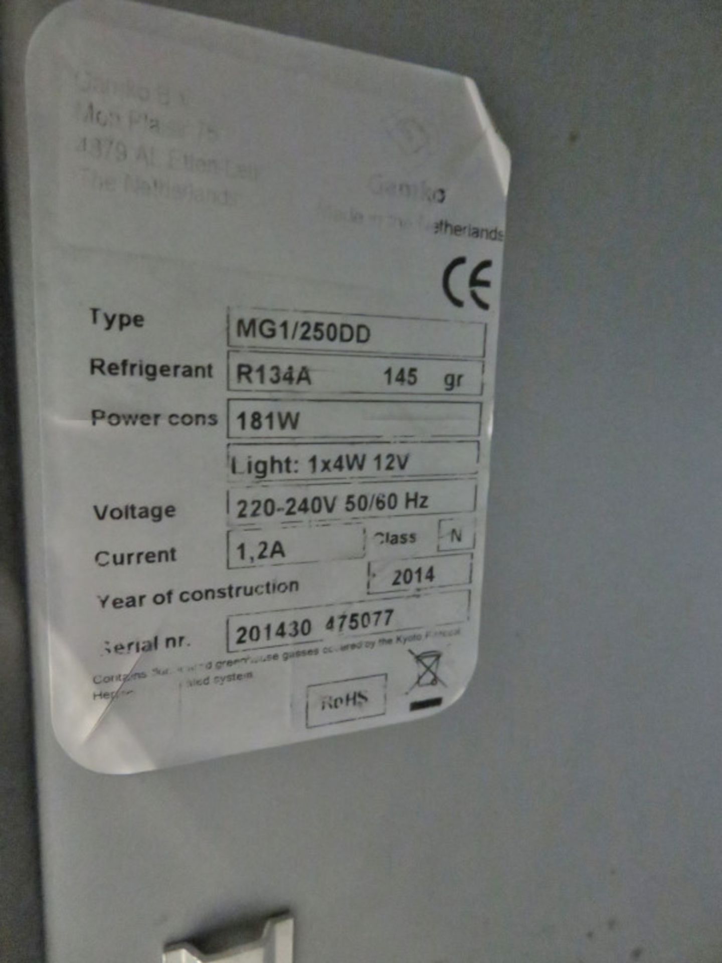 Double door fridge unit - 900mm x 520mm x 900mm - Image 3 of 3