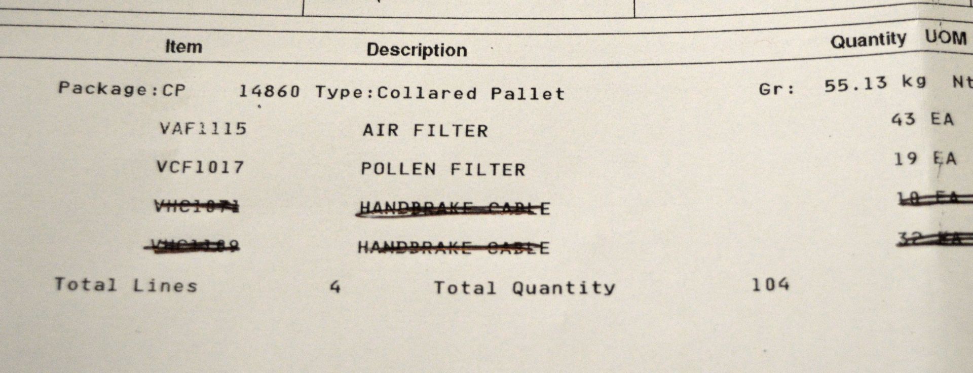 Vehicle parts - Air filters - see picture for itinerary for model numbers and quantities - Image 6 of 6