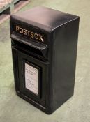 Replica cast post box - black - medium