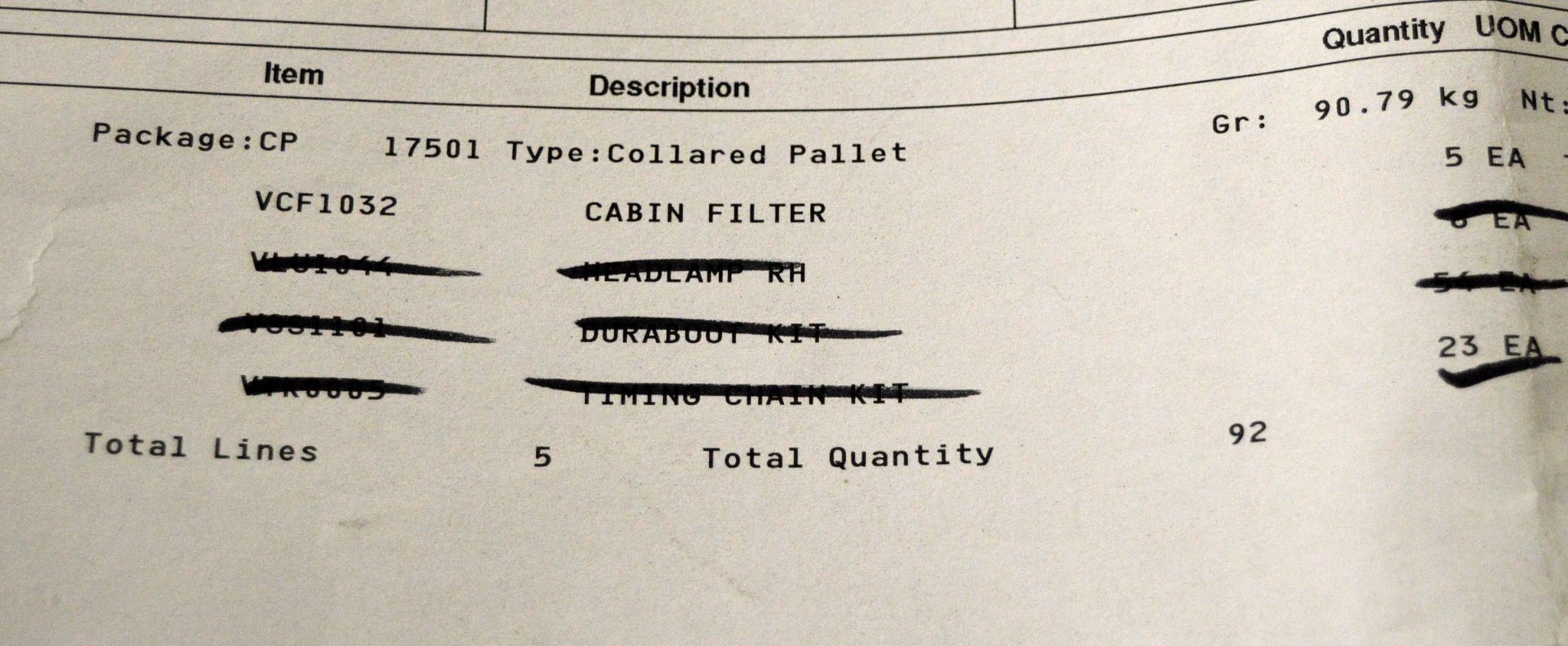 Vehicle parts - Cabin filters, air filters, timing chain kits - see picture for itinerary - Image 7 of 7