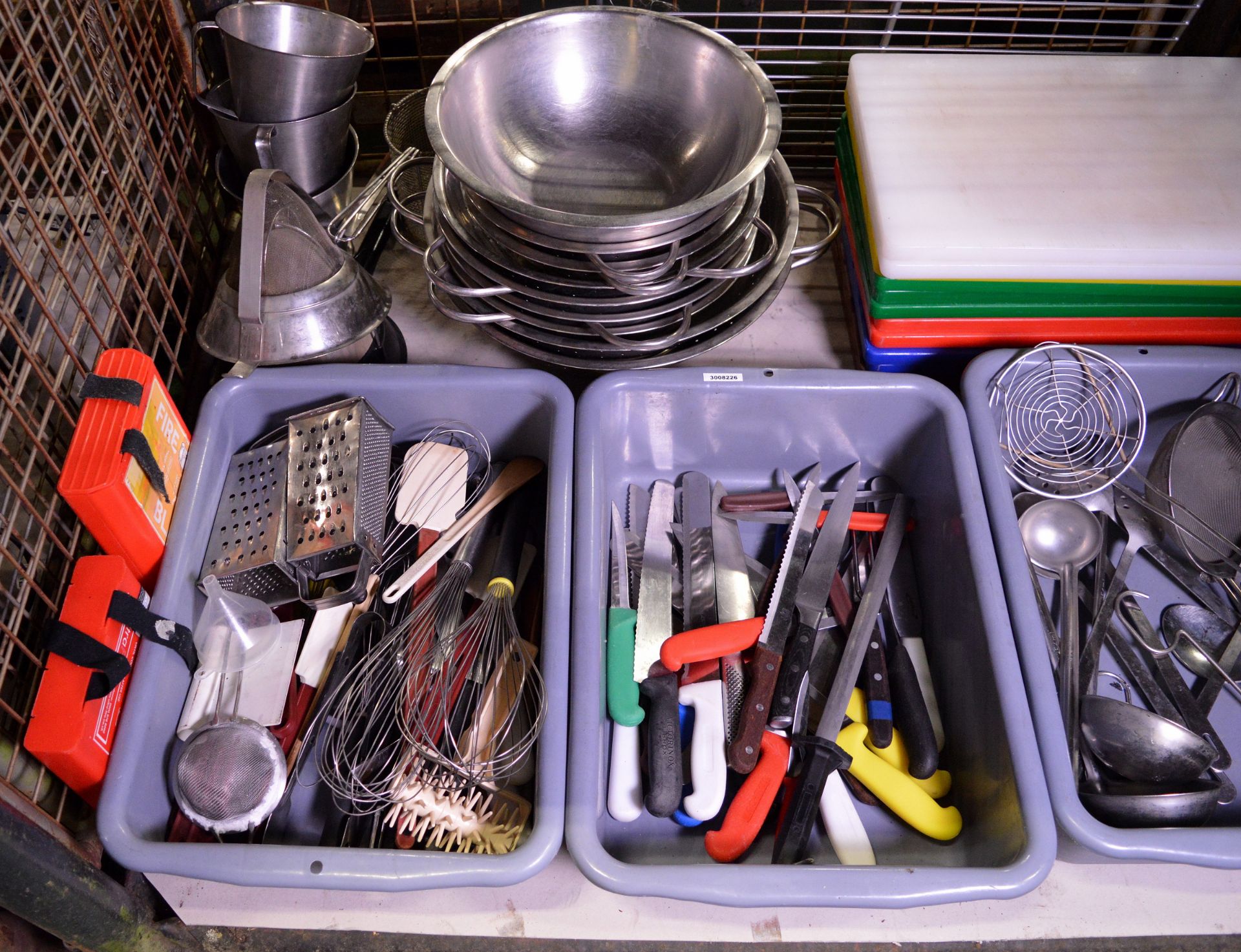 Various Catering Equipment - Collinders, Utensils, Chopping Boards, Catering Knives - Image 2 of 3