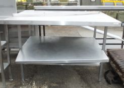 Stainless Steel Table 2 Shelf L1200 x W1000 x H900mm - bent undershelf