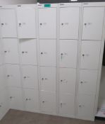 5x Bisley 4 Compartment Personnel Locker.