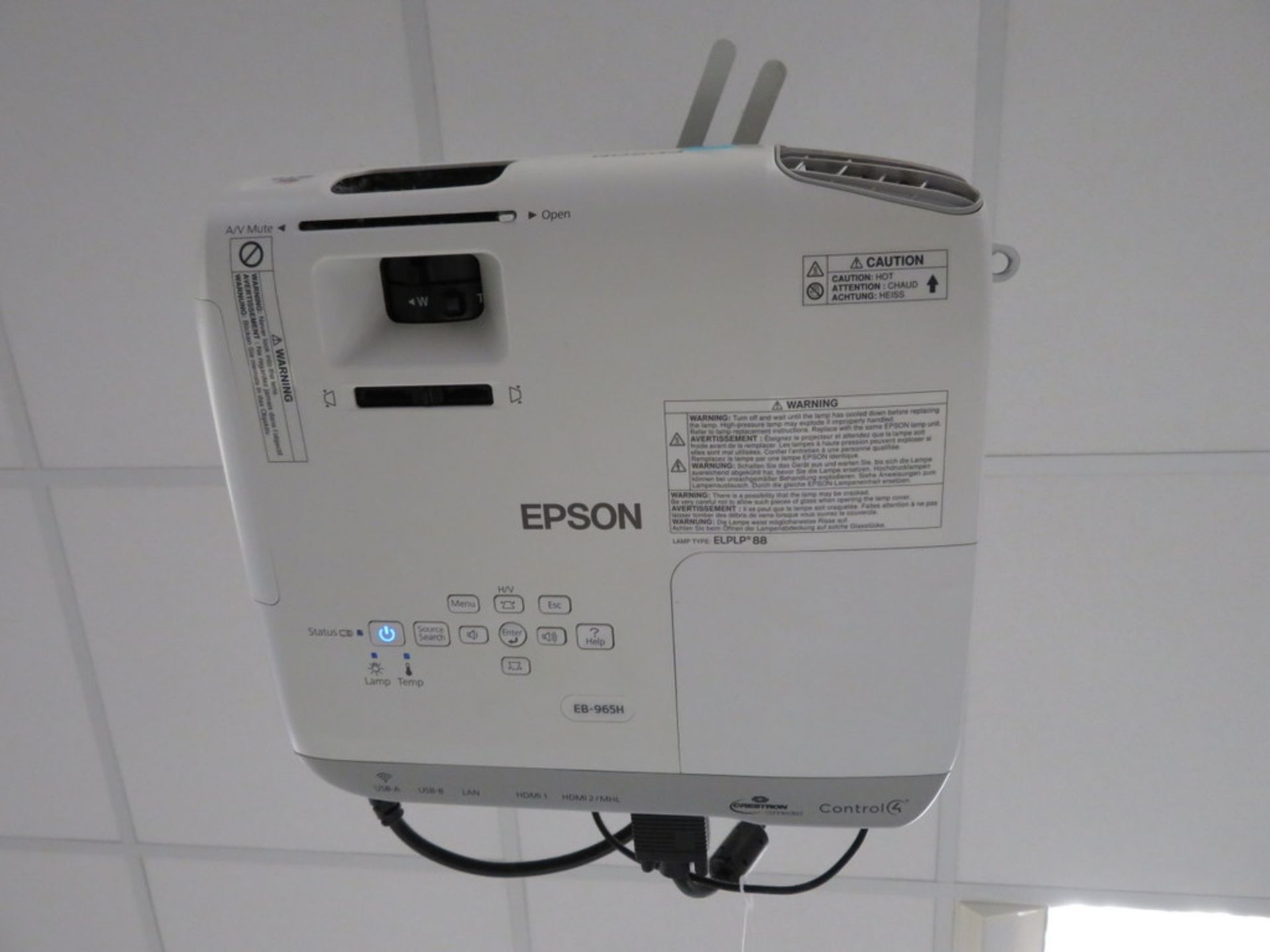 Epson H682B Projector & 80" Smart Board. - Image 2 of 5