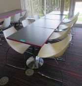 Canteen Tables & 8 Chairs. Dimensions Per Table: 700x000x750mm (LxDxH)