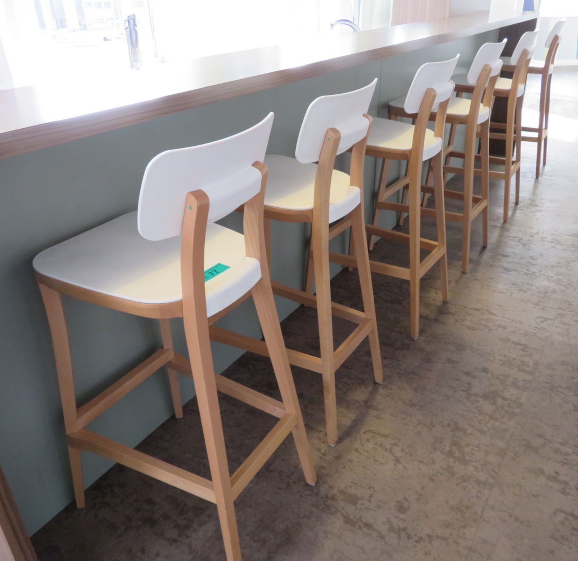 6x Canteen Wooden Stools. - Image 2 of 3