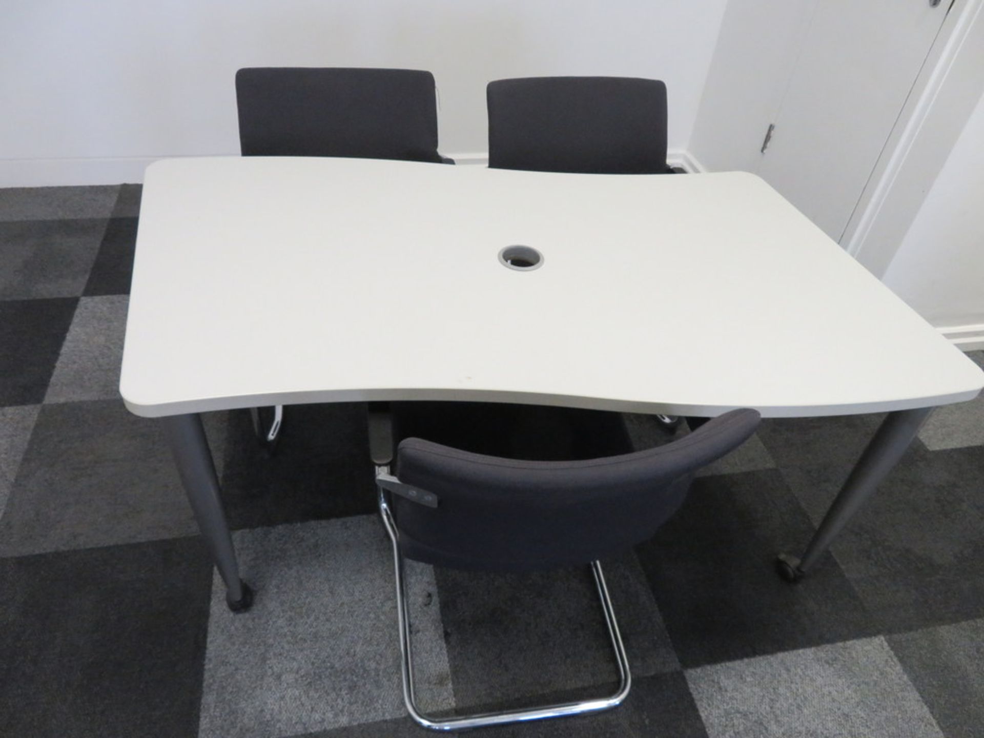 Meeting Room Table & 3 Chairs. - Image 2 of 3