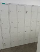 5x Bisley 4 Compartment Personnel Locker.