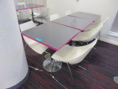 Canteen Tables & 10 Chairs. Dimensions Per Table: 700x000x750mm (LxDxH)