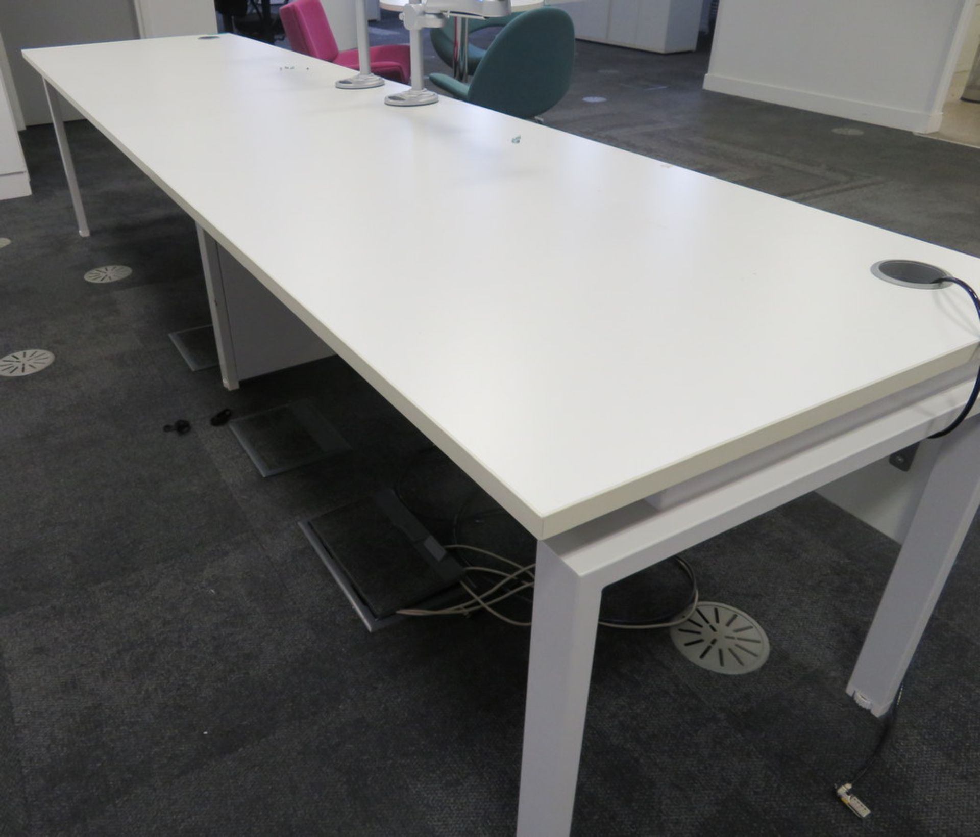 2x Office Desks With Monitor Arms. - Image 3 of 3