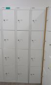 3x Bisley 4 Compartment Personnel Locker.