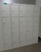 5x Bisley 4 Compartment Personnel Locker.