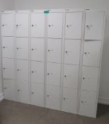 6x Bisley 4 Compartment Personnel Locker.