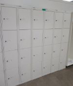 6x Bisley 4 Compartment Personnel Locker.