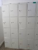 4x Bisley 4 Compartment Personnel Locker.