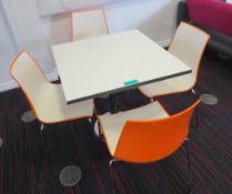 Canteen Table & 4 Chairs. Dimensions Per Table: 700x000x750mm (LxDxH)