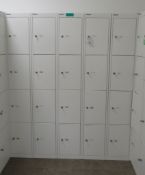 5x Bisley 4 Compartment Personnel Locker.