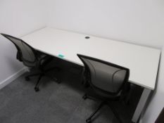 Office Desk & 2x Humanscale Different World Office Chair.