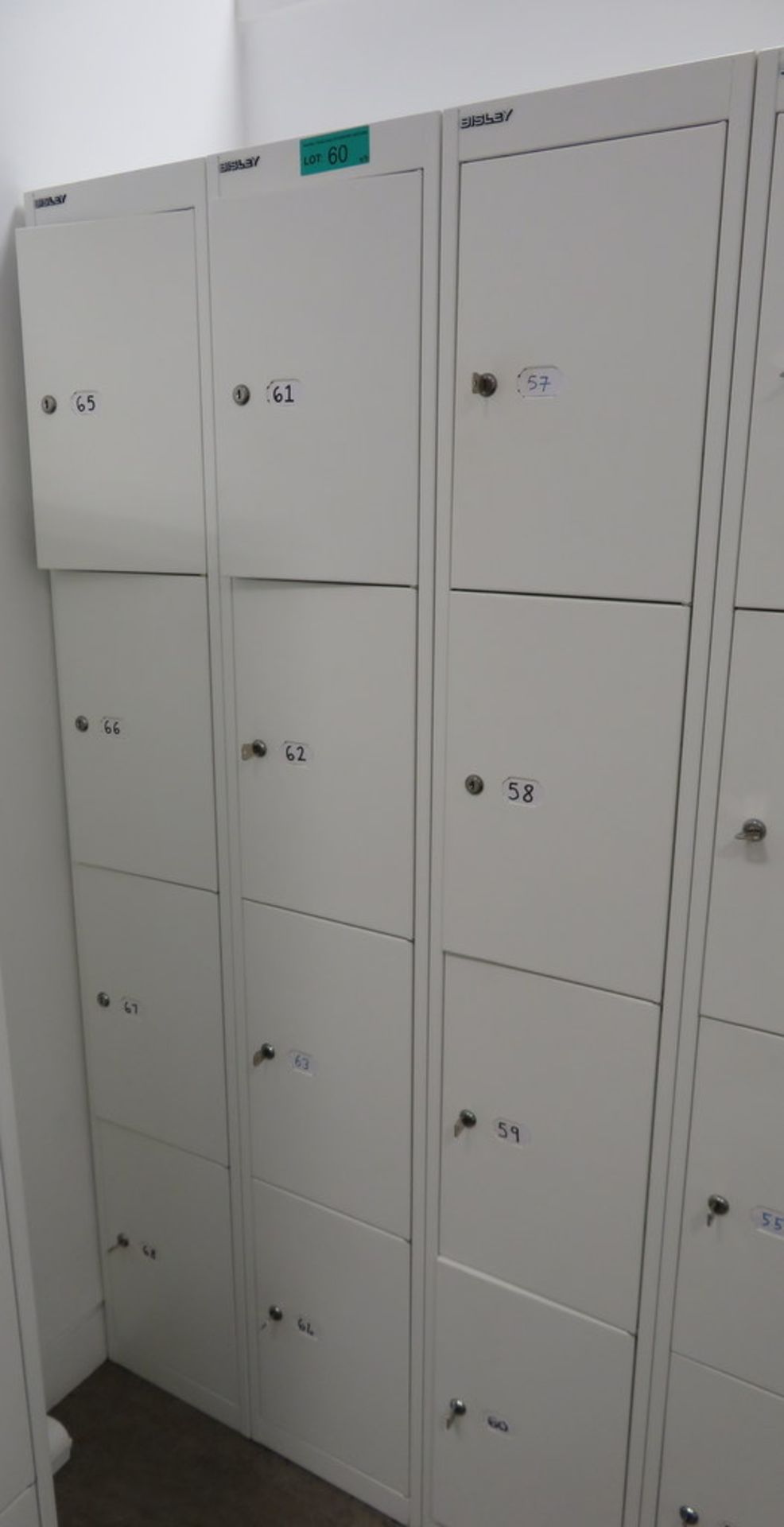 3x Bisley 4 Compartment Personnel Locker.