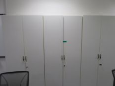 3x Office Storage Cupboards With Key.