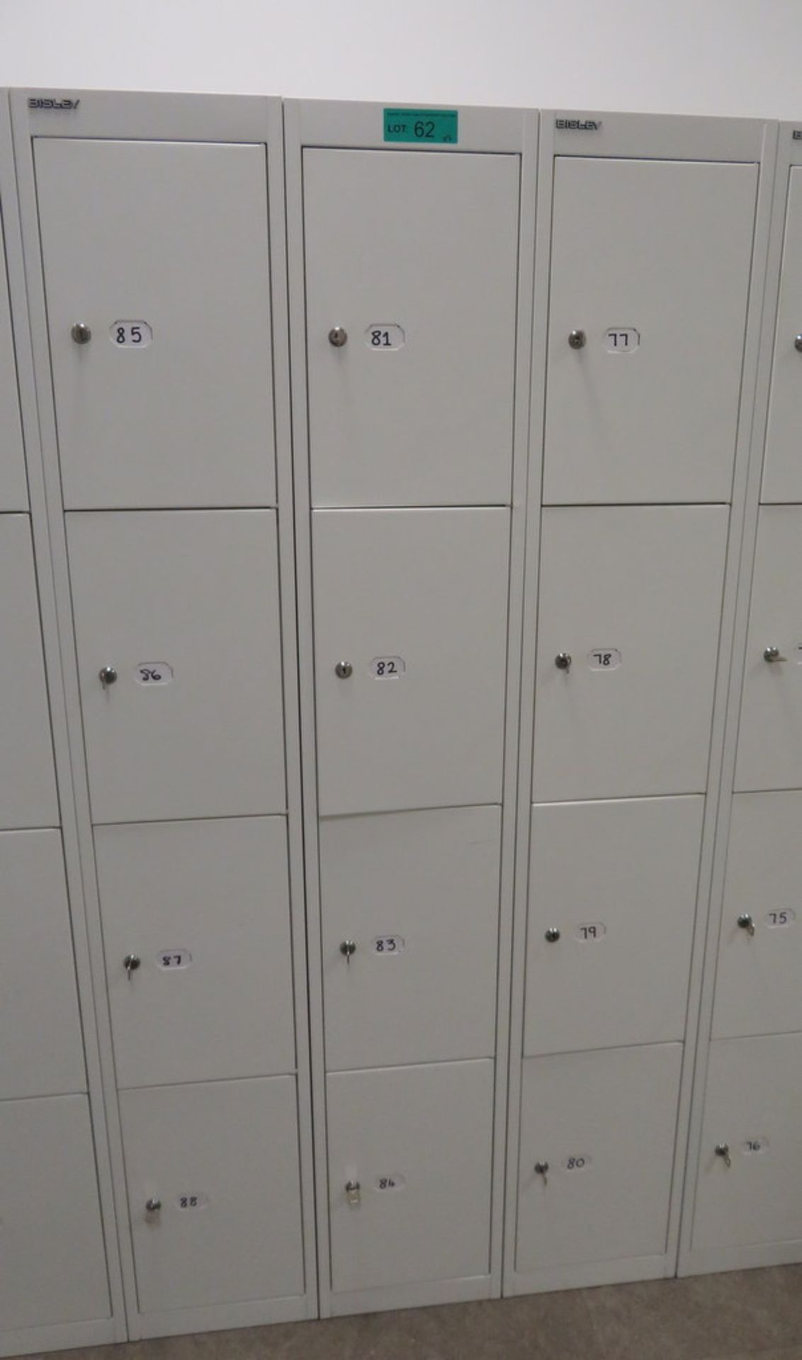 3x Bisley 4 Compartment Personnel Locker.