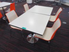 Canteen Tables & 4 Chairs. Dimensions Per Table: 800x800x750mm (LxDxH)