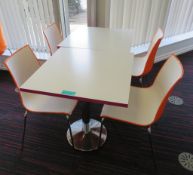 Canteen Tables & 10 Chairs. Dimensions Per Table: 700x000x750mm (LxDxH)