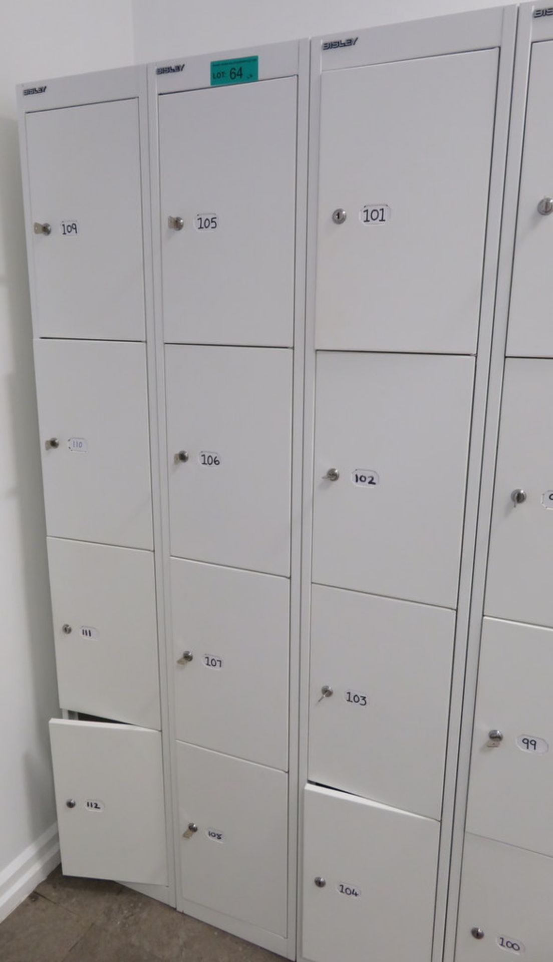 3x Bisley 4 Compartment Personnel Locker.