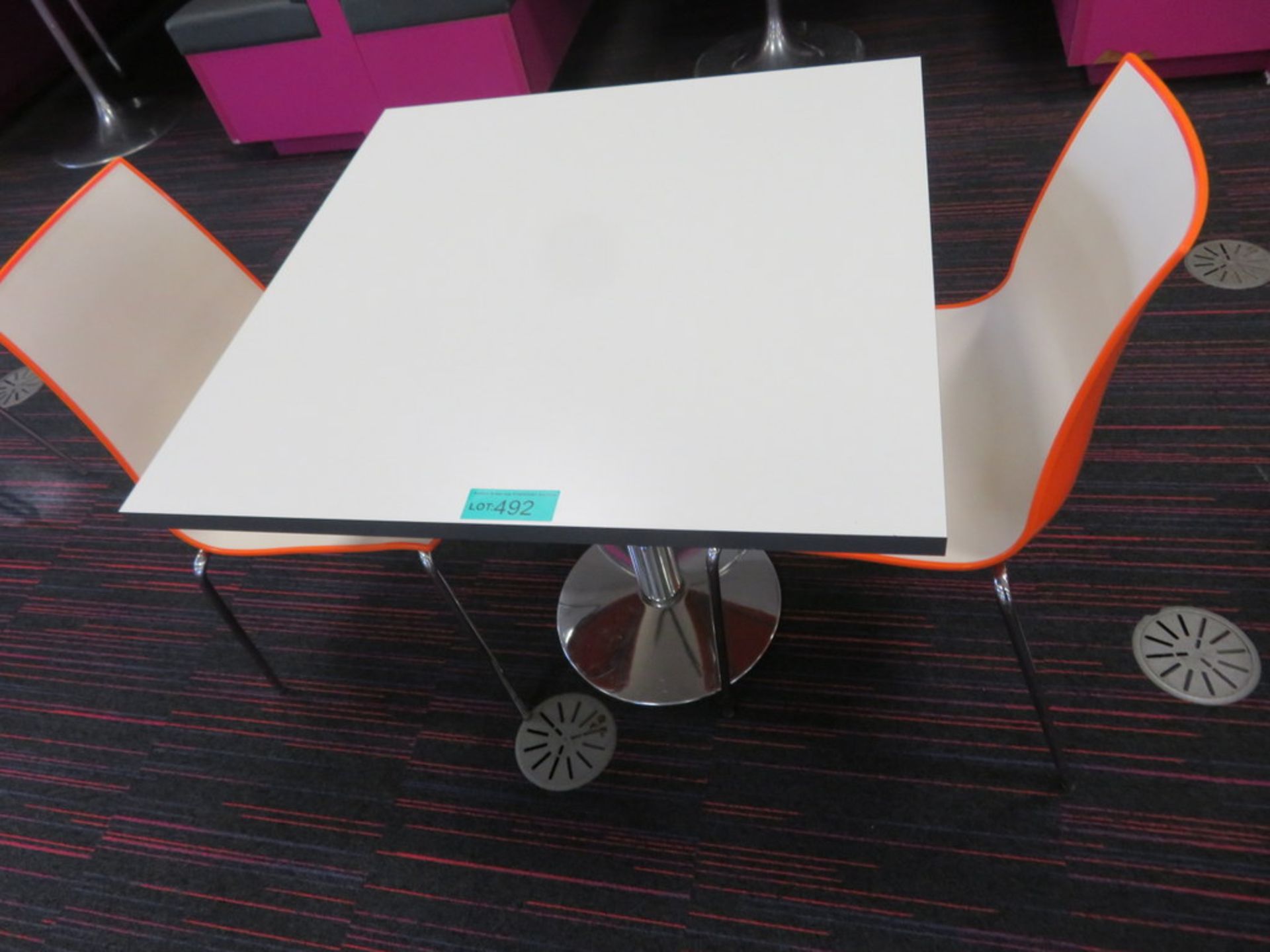 Canteen Table & 2 Chairs. Dimensions: 800x800x750mm (LxDxH) - Image 2 of 2