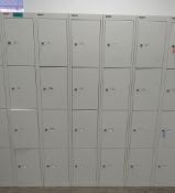 5x Bisley 4 Compartment Personnel Locker.