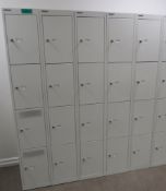 5x Bisley 4 Compartment Personnel Locker.