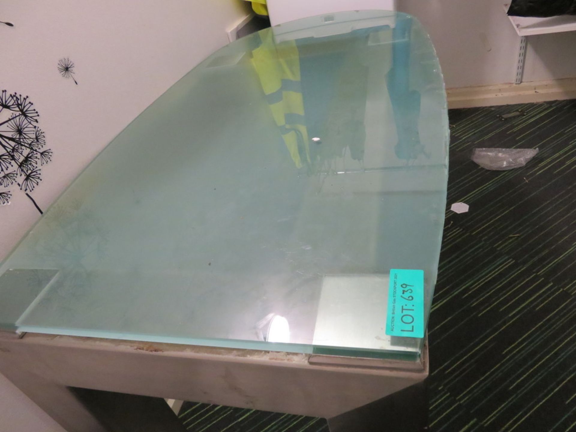 Glass Concierge Desk With Industrial Finished Legs. - Image 4 of 4