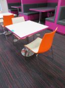 Canteen Table & 2 Chairs. Dimensions: 800x800x750mm (LxDxH)