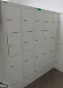 5x Bisley 4 Compartment Personnel Locker.