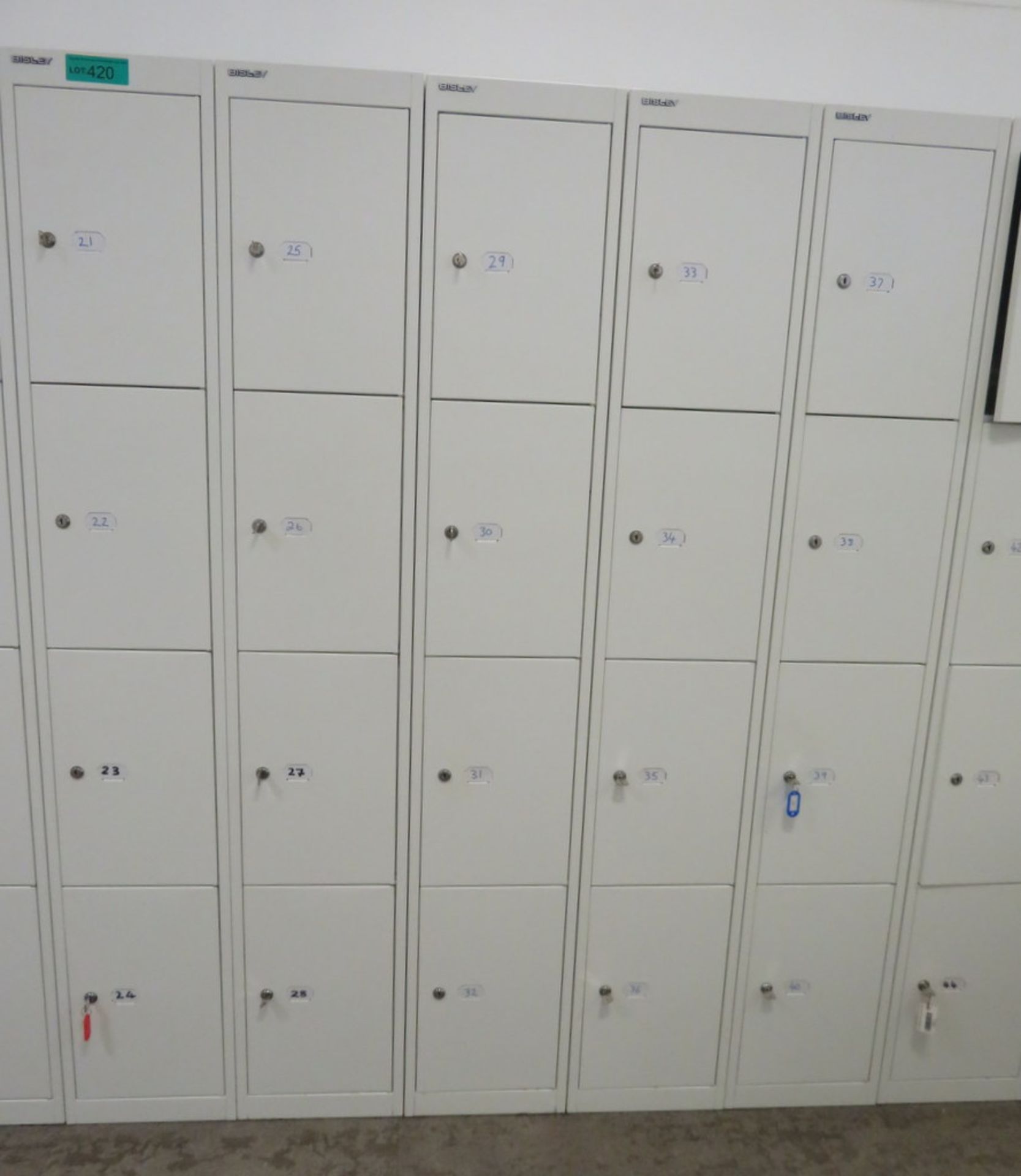 5x Bisley 4 Compartment Personnel Locker.