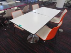 Canteen Tables & 4 Chairs. Dimensions Per Table: 800x800x750mm (LxDxH)