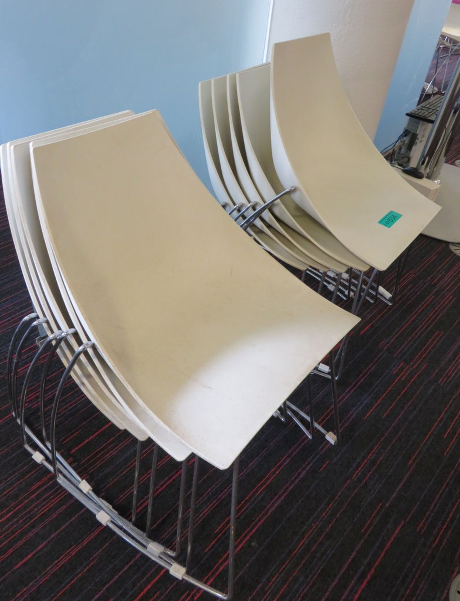 10x Plastic Canteen Chairs. - Image 2 of 2