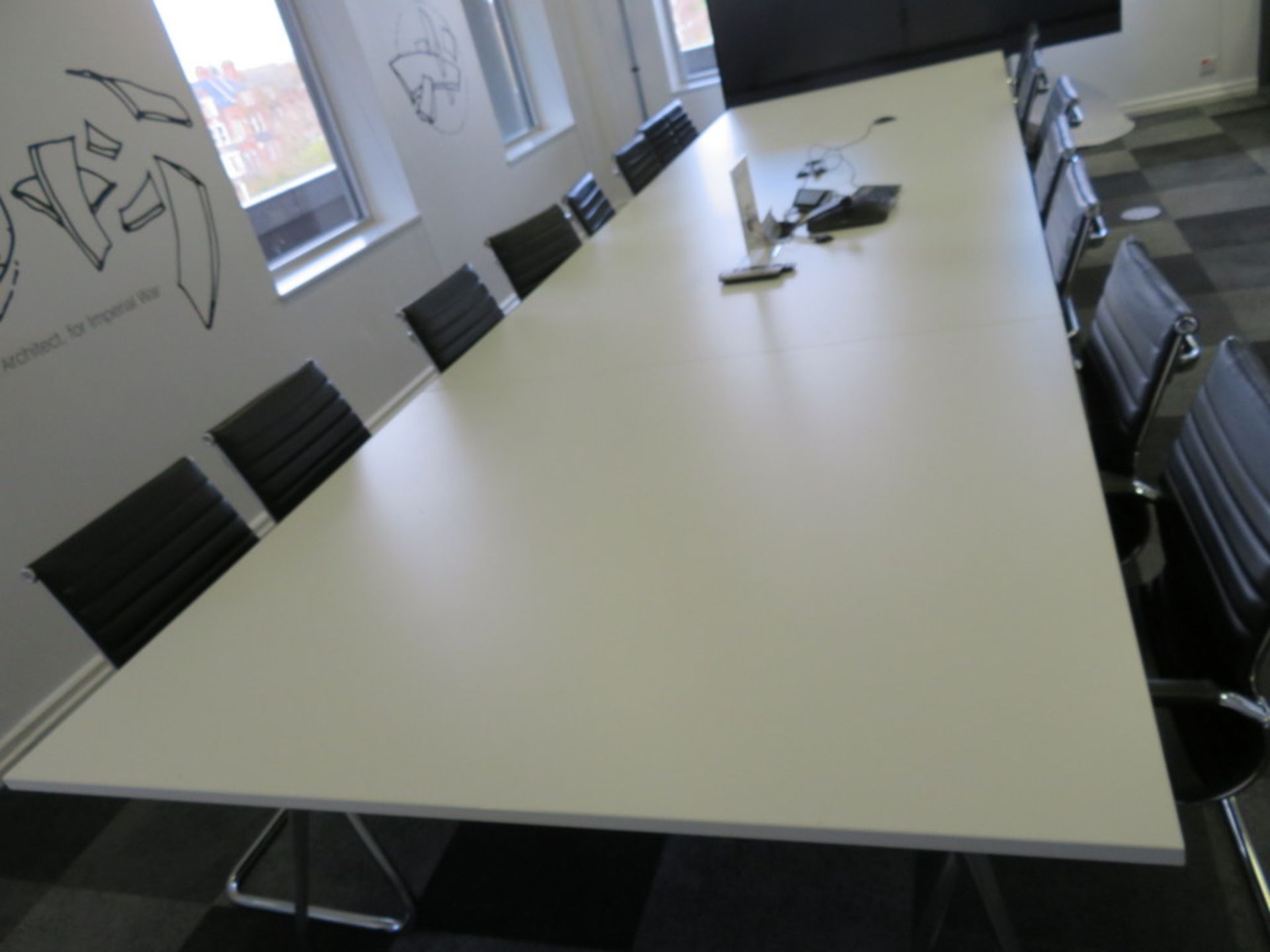 Large 14 Person Conference Table With 14 Chairs. - Image 2 of 4