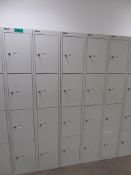 5x Bisley 4 Compartment Personnel Locker.